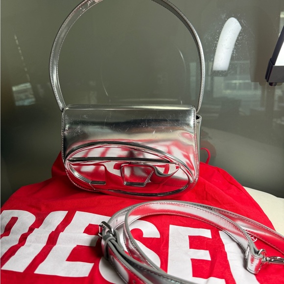 Diesel Handbags - Diesel Metallic Silver Shoulder Bag